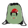 frida kahlo christmas Drawstring Bags