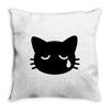 sad cat Throw Pillow