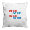 one shift two shift red shift blue shift Throw Pillow