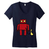 bird powered robot Women's V-Neck T-Shirt