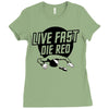 live fast die red Ladies Fitted T-Shirt