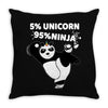 5 Percent Unicorn 95 Percent Ninja Throw Pillow
