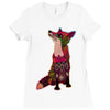 floral fox Ladies Fitted T-Shirt
