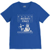 christmas funny dog &amp; snowman V-Neck Tee