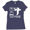 eat sleep mine funny Ladies Fitted T-Shirt