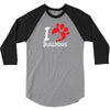 I Love Bulldogs 3/4 Sleeve Shirt