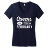 Queens are Born in February Women's V-Neck T-Shirt