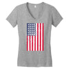 t-rex vintage american flag Women's V-Neck T-Shirt