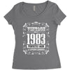 vintage made in 1983 perfectly aged a living legend Women's Triblend Scoop T-shirt