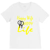 happy wife happy life V-Neck Tee