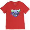 blue monster with horns V-Neck Tee