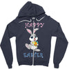Bunny Happy Easter Zipper Hoodie