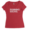 running sucks   humor exercise running gym marathon runner workout tee Women's Triblend Scoop T-shirt