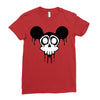 skull mickey cartoon Ladies Fitted T-Shirt