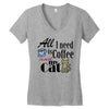coffee cat Women's V-Neck T-Shirt