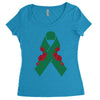 liver ribbon and rose Women's Triblend Scoop T-shirt