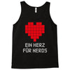 nerd shirt design  herz f&uuml;r nerds computer gaming fun big bang minecr Tank Top