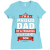 proud dad son Ladies Fitted T-Shirt