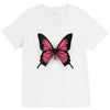 breast cancer butterfly V-Neck Tee