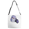 mega flipped off Adjustable Strap Totes