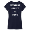 weekends coffe and dogs white back Women's V-Neck T-Shirt