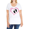 Baby Girl with Heart Any Name Customized Ladies Curvy T-Shirt