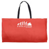 motorbike motorcycle ape to evolution sticker transfer iron on Weekender Totes