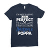 awesome poppa Ladies Fitted T-Shirt