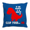 funny dino Throw Pillow