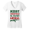 Merry Christmas Ya Filthy Animal Women's V-Neck T-Shirt