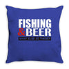 fishing and beer Throw Pillow