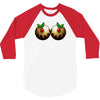 christmas pudding boobs funny 3/4 Sleeve Shirt