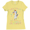 Unicorns are born in October Ladies Fitted T-Shirt