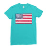 t-rex vintage american flag Ladies Fitted T-Shirt