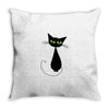 black cat idiot Throw Pillow