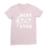 Best Dad Ever Funny Music Note Ladies Fitted T-Shirt