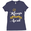 kings are born in april Ladies Fitted T-Shirt