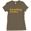 bowling sucks bowl team league club funny geek nerd sport pin tee shir Ladies Fitted T-Shirt