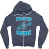 science worship funny geek atheist anti religion Zipper Hoodie