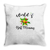 world's best mommy with flowers Throw Pillow