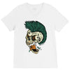 skull punk style V-Neck Tee