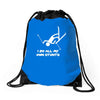 i do all my own stunts ski Drawstring Bags