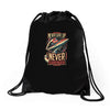 never surrender Drawstring Bags