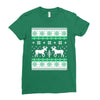 reindeer christmas ugly sweater Ladies Fitted T-Shirt