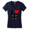 i love code Women's V-Neck T-Shirt