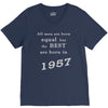 best men are born in 1957   60th birthday V-Neck Tee