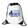 i Stopped Playing Fortnite To Be Here Drawstring Bags
