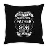 Super Cool Father Of A Freaking Awesome Son Throw Pillow