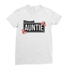 blessed aunitie with flower Ladies Fitted T-Shirt
