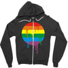 rainbow colored stripes dot running splashes Zipper Hoodie